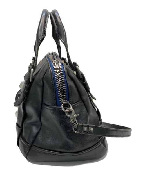 DIESEL（ディーゼル）DIESEL (ディーゼル) 2WAYスタッズレザーハンドバッグ ブラックの古着・服飾アイテム