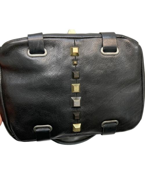 DIESEL（ディーゼル）DIESEL (ディーゼル) 2WAYスタッズレザーハンドバッグ ブラックの古着・服飾アイテム