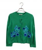house of lotusハウスオブロータス）の古着「エンブロイダリーニットカーディガン」｜グリーン