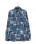 POLO RALPH LAURENポロ・ラルフローレン）の古着「パッチワークチェックシャツ」｜ブルー