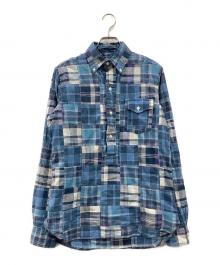 POLO RALPH LAUREN（ポロ・ラルフローレン）の古着「パッチワークチェックシャツ」｜ブルー