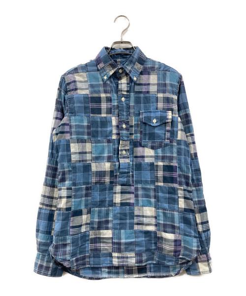 POLO RALPH LAUREN（ポロ・ラルフローレン）POLO RALPH LAUREN (ポロ・ラルフローレン) パッチワークチェックシャツ ブルー サイズ:XSの古着・服飾アイテム