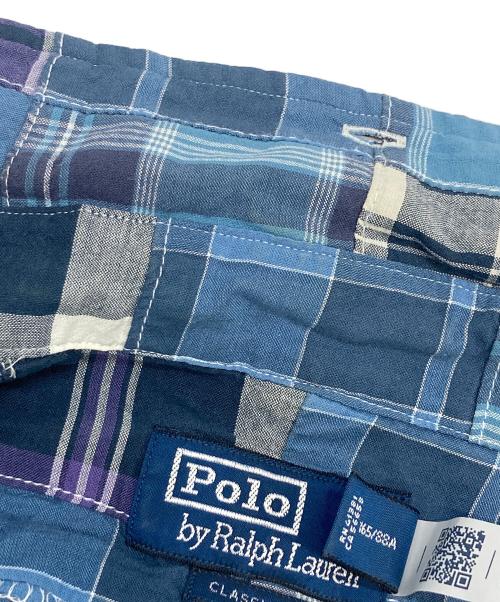 POLO RALPH LAUREN（ポロ・ラルフローレン）POLO RALPH LAUREN (ポロ・ラルフローレン) パッチワークチェックシャツ ブルー サイズ:XSの古着・服飾アイテム