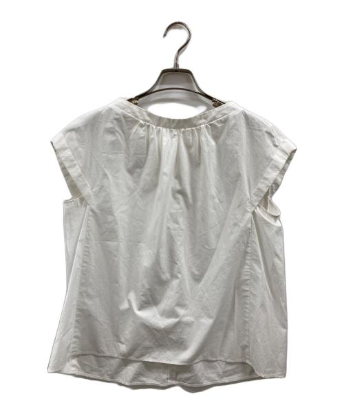 BALLSEY（ボールジィ）BALLSEY (ボールジィ) プロセスドコットン フロントギャザーブラウス ホワイト サイズ:36の古着・服飾アイテム