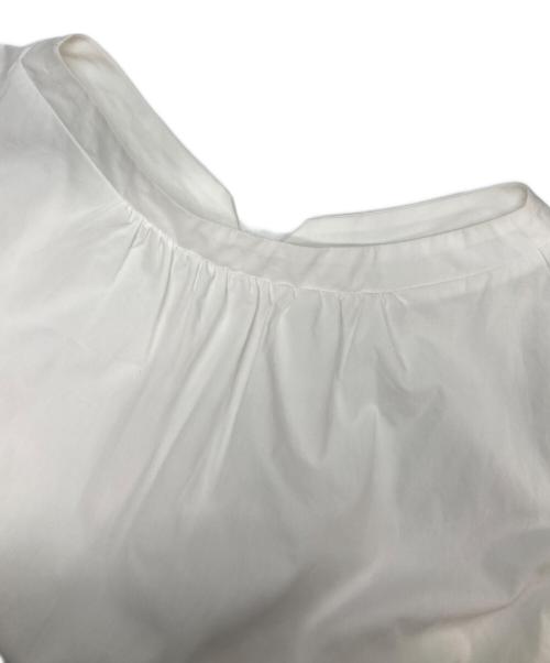 BALLSEY（ボールジィ）BALLSEY (ボールジィ) プロセスドコットン フロントギャザーブラウス ホワイト サイズ:36の古着・服飾アイテム