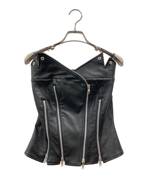 eimy istoire（エイミーイストワール）eimy istoire (エイミーイストワール) フェイクレザージップビスチェ ブラック サイズ:FREE 未使用品の古着・服飾アイテム