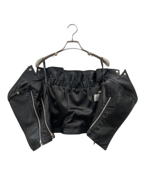 eimy istoire（エイミーイストワール）eimy istoire (エイミーイストワール) フェイクレザージップビスチェ ブラック サイズ:FREE 未使用品の古着・服飾アイテム