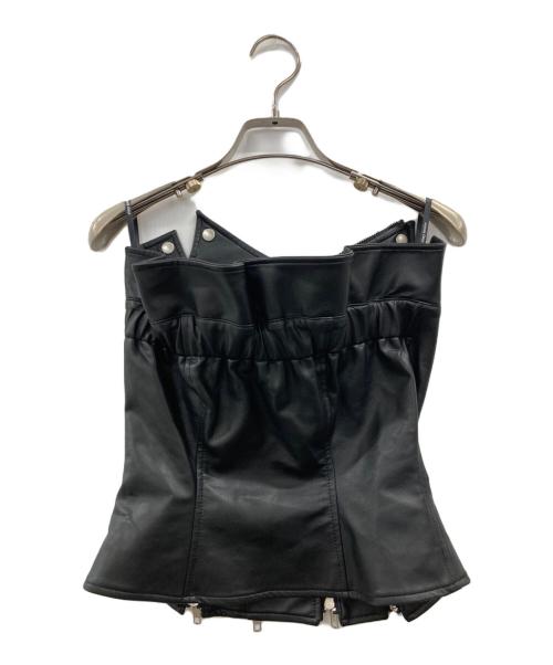 eimy istoire（エイミーイストワール）eimy istoire (エイミーイストワール) フェイクレザージップビスチェ ブラック サイズ:FREE 未使用品の古着・服飾アイテム