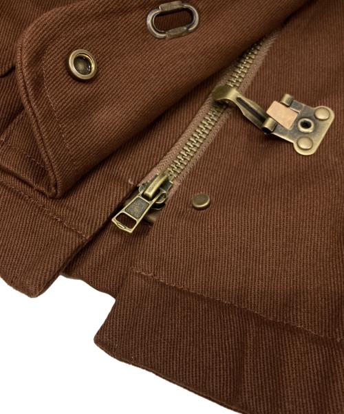 WYM LIDNM（ウィム バイ リドム）WYM LIDNM (ウィム バイ リドム) METAL TOGGLE TWILL DECK BLOUSON ブラウン サイズ:Mの古着・服飾アイテム