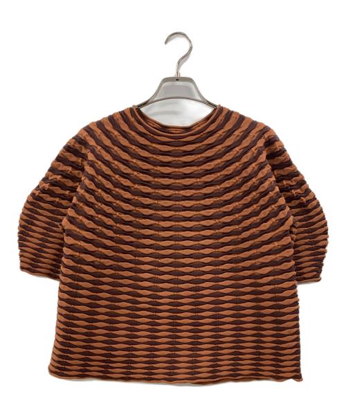 PLEATS PLEASE（プリーツプリーズ）PLEATS PLEASE (プリーツプリーズ) COLORFUL MUSHROOM KNIT オレンジ×ブラウン サイズ:-の古着・服飾アイテム