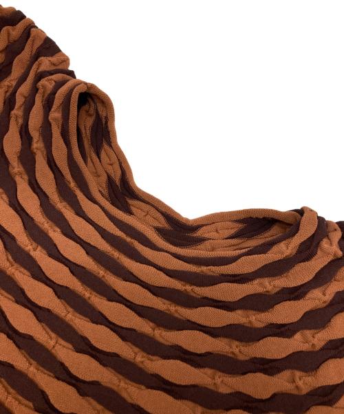 PLEATS PLEASE（プリーツプリーズ）PLEATS PLEASE (プリーツプリーズ) COLORFUL MUSHROOM KNIT オレンジ×ブラウン サイズ:-の古着・服飾アイテム