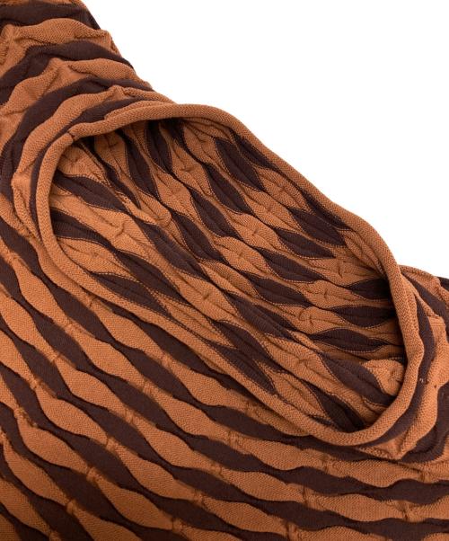 PLEATS PLEASE（プリーツプリーズ）PLEATS PLEASE (プリーツプリーズ) COLORFUL MUSHROOM KNIT オレンジ×ブラウン サイズ:-の古着・服飾アイテム