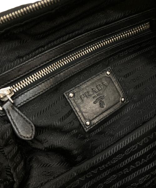 PRADA（プラダ）PRADA (プラダ) テスート ラッフルトリム ボウラーバッグ ブラックの古着・服飾アイテム