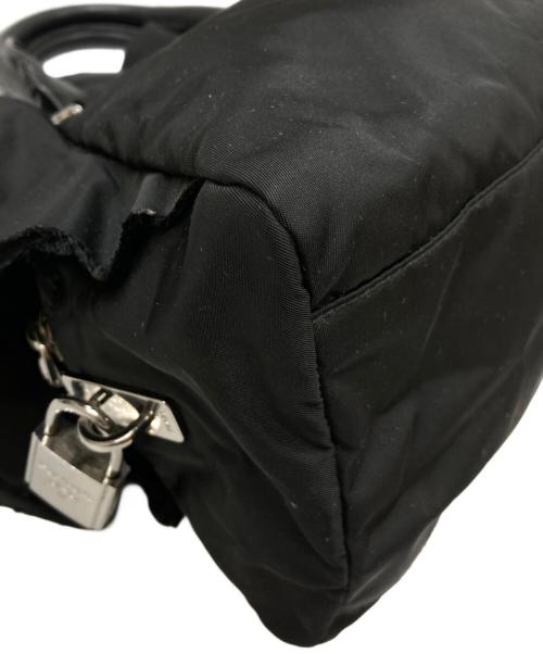 PRADA（プラダ）PRADA (プラダ) テスート ラッフルトリム ボウラーバッグ ブラックの古着・服飾アイテム
