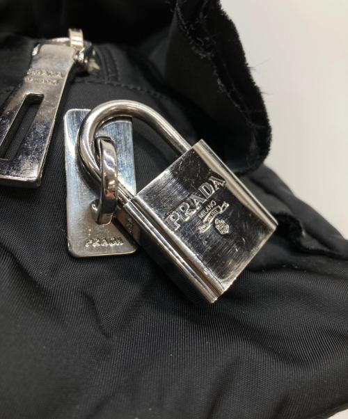 PRADA（プラダ）PRADA (プラダ) テスート ラッフルトリム ボウラーバッグ ブラックの古着・服飾アイテム