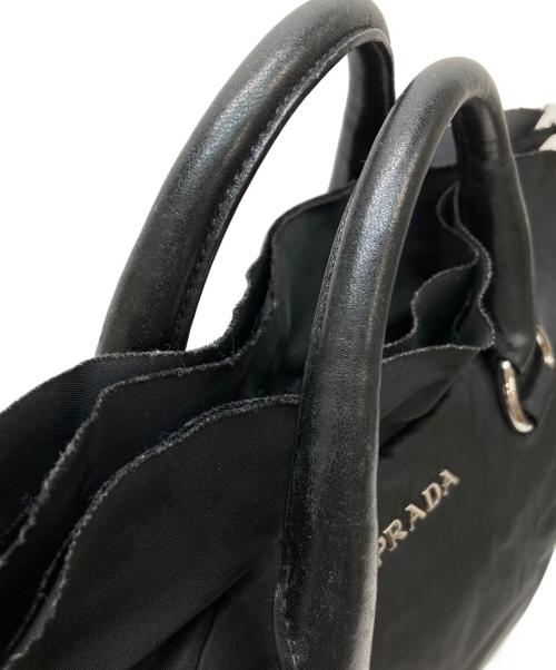 PRADA（プラダ）PRADA (プラダ) テスート ラッフルトリム ボウラーバッグ ブラックの古着・服飾アイテム