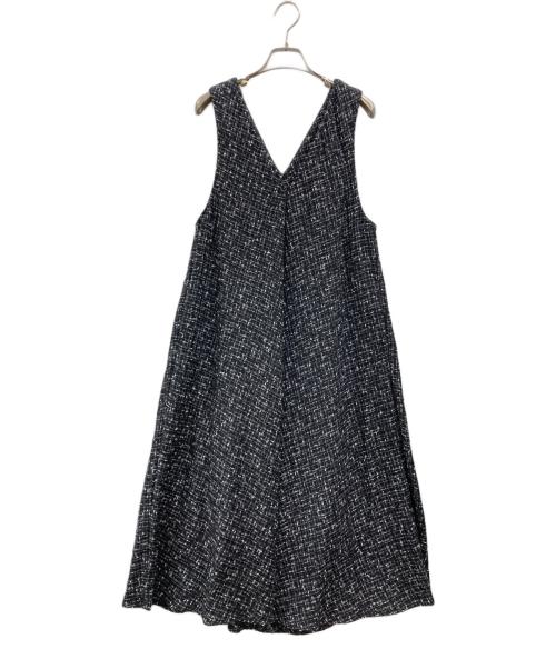 BEARDSLEY（ビアズリー）BEARDSLEY (ビアズリー) ツイードフレアーワンピース ブラック 未使用品の古着・服飾アイテム