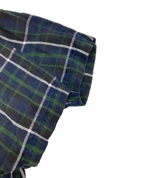 SUGAR CANE（シュガーケーン）SUGAR CANE (シュガーケーン) リネンチェックシャツ グリーン サイズ:Mの古着・服飾アイテム