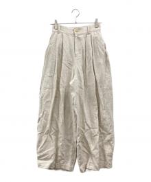 ETRE TOKYO（エトレトウキョウ）の古着「リネンカーヴィーパンツ」｜ベージュ