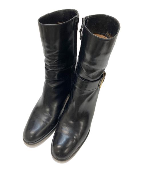 Salvatore Ferragamo（サルヴァトーレ フェラガモ）Salvatore Ferragamo (サルヴァトーレ フェラガモ) ミドルベルトブーツ ブラック サイズ:7Cの古着・服飾アイテム