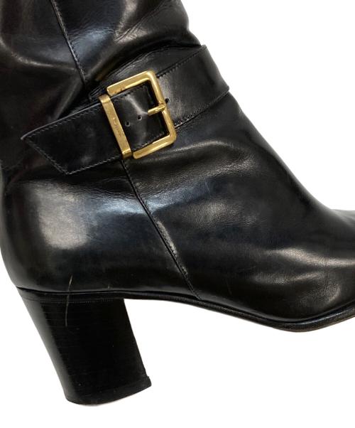 Salvatore Ferragamo（サルヴァトーレ フェラガモ）Salvatore Ferragamo (サルヴァトーレ フェラガモ) ミドルベルトブーツ ブラック サイズ:7Cの古着・服飾アイテム
