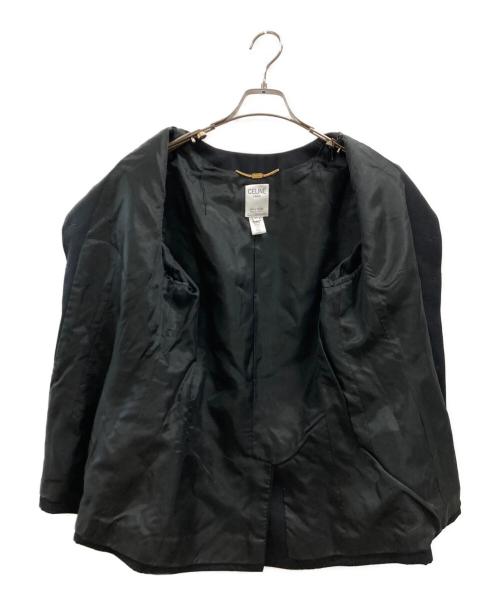 CELINE（セリーヌ）CELINE (セリーヌ) ウールベロアノーラペルジャケット ブラック サイズ:42の古着・服飾アイテム