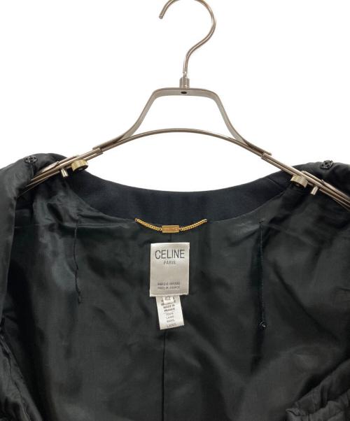CELINE（セリーヌ）CELINE (セリーヌ) ウールベロアノーラペルジャケット ブラック サイズ:42の古着・服飾アイテム