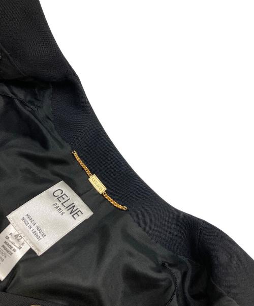 CELINE（セリーヌ）CELINE (セリーヌ) ウールベロアノーラペルジャケット ブラック サイズ:42の古着・服飾アイテム