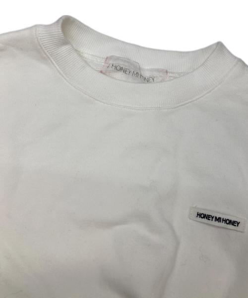 Honey mi Honey（ハニーミーハニー）Honey mi Honey (ハニーミーハニー) tulle peplum sweat ホワイト サイズ:Fの古着・服飾アイテム