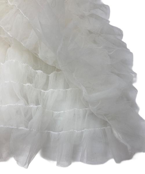 Honey mi Honey（ハニーミーハニー）Honey mi Honey (ハニーミーハニー) tulle peplum sweat ホワイト サイズ:Fの古着・服飾アイテム