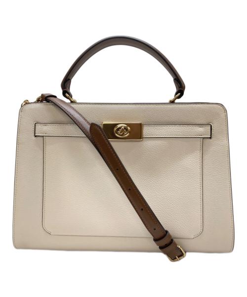 COACH（コーチ）COACH (コーチ) レーン キャリーオール カラーブロック ハンドバッグ ベージュの古着・服飾アイテム