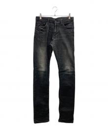 TORNADO MART（トルネードマート）の古着「コーティングスキニーデニムパンツ」｜ブラック