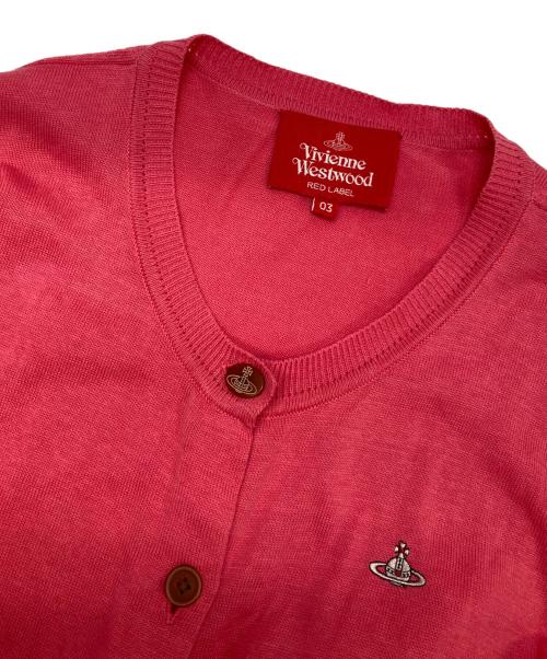 Vivienne Westwood RED LABEL（ヴィヴィアンウエストウッドレッドレーベル）Vivienne Westwood RED LABEL (ヴィヴィアンウエストウッドレッドレーベル) オーブ刺繍カーディガン ピンク サイズ:03の古着・服飾アイテム