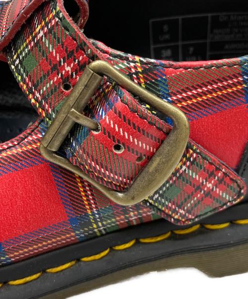 Dr.Martens（ドクターマーチン）Dr.Martens (ドクターマーチン) メリージェーンチェックスタッズローファー レッド サイズ:UK5の古着・服飾アイテム
