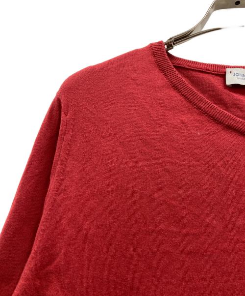 JOHN SMEDLEY（ジョンスメドレー）JOHN SMEDLEY (ジョンスメドレー) Vネックニット レッド サイズ:Mの古着・服飾アイテム