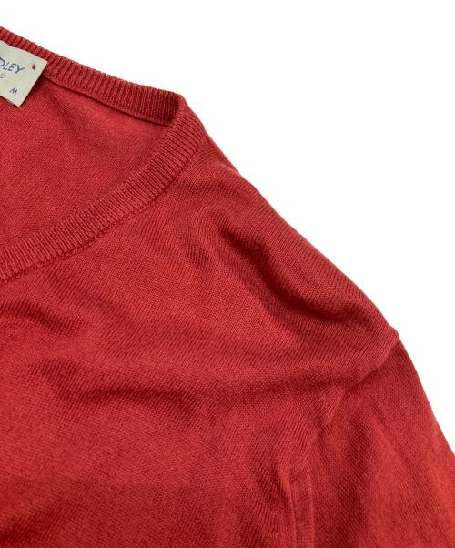 JOHN SMEDLEY（ジョンスメドレー）JOHN SMEDLEY (ジョンスメドレー) Vネックニット レッド サイズ:Mの古着・服飾アイテム