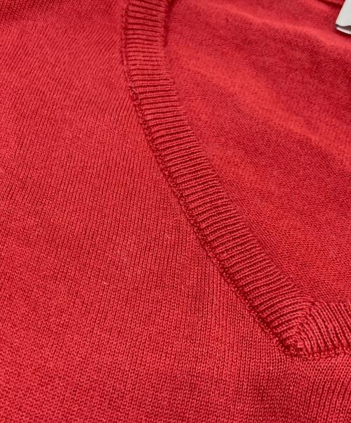 JOHN SMEDLEY（ジョンスメドレー）JOHN SMEDLEY (ジョンスメドレー) Vネックニット レッド サイズ:Mの古着・服飾アイテム