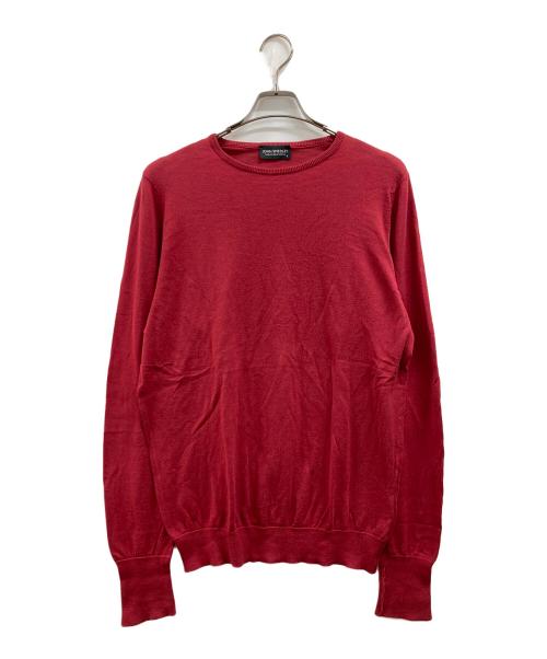 JOHN SMEDLEY（ジョンスメドレー）JOHN SMEDLEY (ジョンスメドレー) クルーネックニット レッド サイズ:Sの古着・服飾アイテム