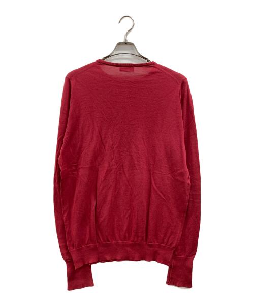 JOHN SMEDLEY（ジョンスメドレー）JOHN SMEDLEY (ジョンスメドレー) クルーネックニット レッド サイズ:Sの古着・服飾アイテム