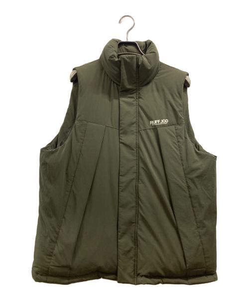 RUFFLOG（ラフロッグ）RUFFLOG (ラフロッグ) Utility Fill Logo Puffer Vest カーキ サイズ:Mの古着・服飾アイテム