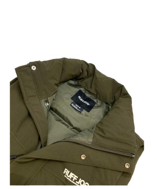 RUFFLOG（ラフロッグ）RUFFLOG (ラフロッグ) Utility Fill Logo Puffer Vest カーキ サイズ:Mの古着・服飾アイテム