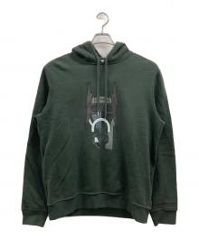 HERMES（エルメス）の古着「Leather Patch Hoodie」｜グリーン