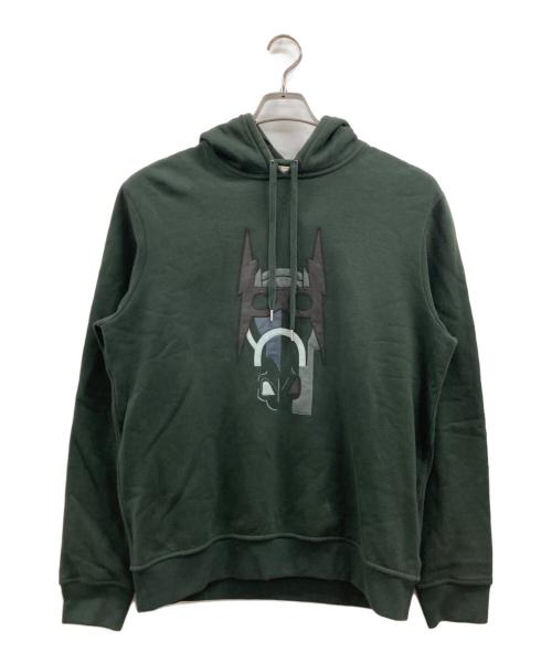 HERMES（エルメス）HERMES (エルメス) Leather Patch Hoodie グリーン サイズ:Lの古着・服飾アイテム