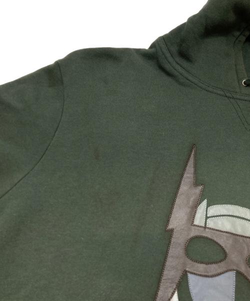 HERMES（エルメス）HERMES (エルメス) Leather Patch Hoodie グリーン サイズ:Lの古着・服飾アイテム
