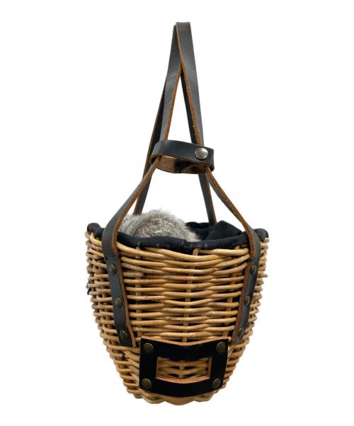 ebagos（エバゴス）ebagos (エバゴス) 被せファーマルシェバッグ ベージュ×ブラックの古着・服飾アイテム