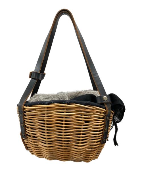 ebagos（エバゴス）ebagos (エバゴス) 被せファーマルシェバッグ ベージュ×ブラックの古着・服飾アイテム