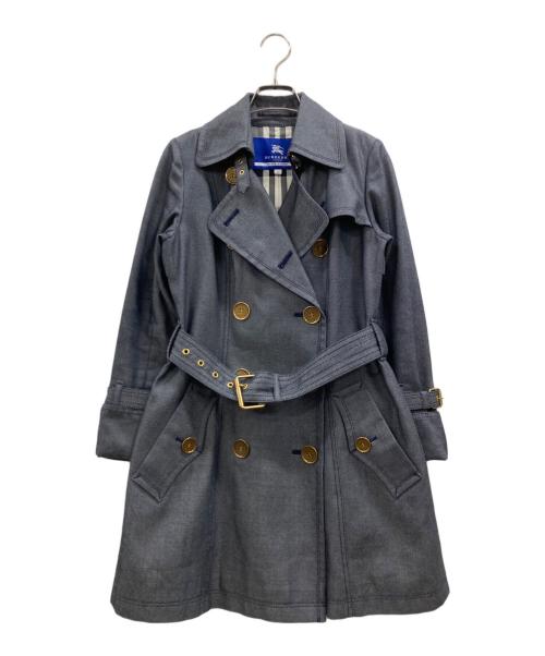 BURBERRY BLUE LABEL（バーバリー ブルー レーベル）BURBERRY BLUE LABEL (バーバリー ブルー レーベル) 金釦デニムトレンチコート グレー サイズ:38の古着・服飾アイテム