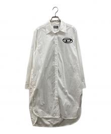 DIESEL（ディーゼル）の古着「オーバルロゴシャツワンピース」｜ホワイト