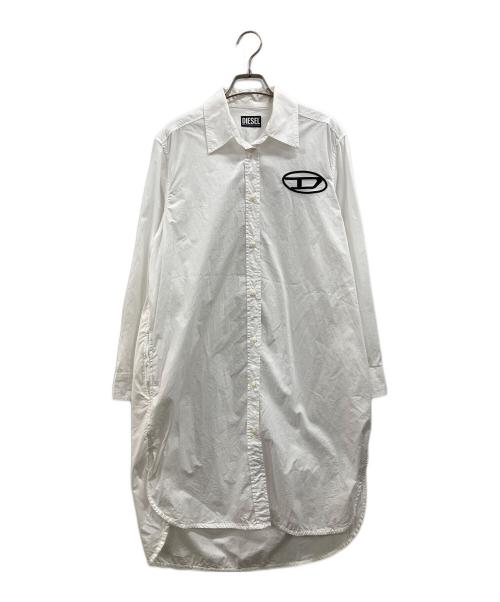 DIESEL（ディーゼル）DIESEL (ディーゼル) オーバルロゴシャツワンピース ホワイト サイズ:XSの古着・服飾アイテム