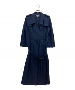 中古・古着通販】BURBERRY (バーバリー) 総柄ワンピース ネイビー